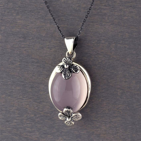 Sterling Silver Rose Quartz Pendant Necklace