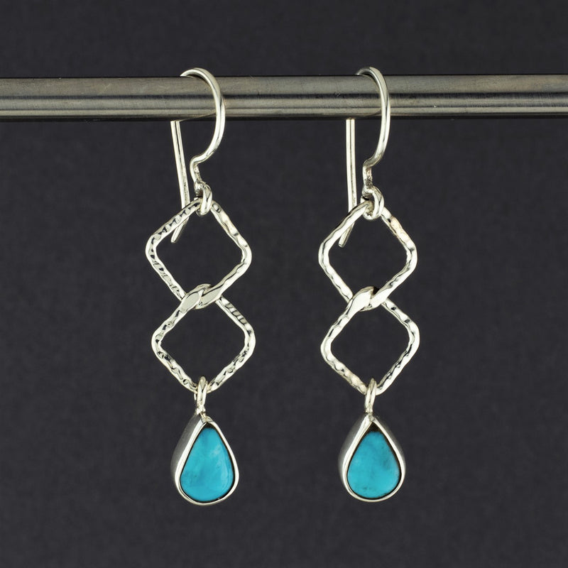 turquoise and sterling silver dangle earrings