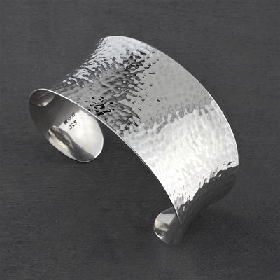 Handmade Concave Silver Cuff Bracelet For Sale Australian Made